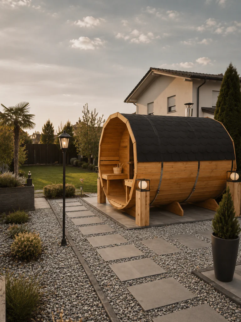 Sauna beczka z piecem na drewno