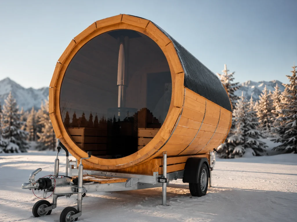 Sauna mobilna okno panoramiczne